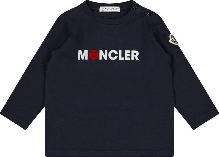 Moncler Moncler Baby Jongens T-Shirt Navy Blauw