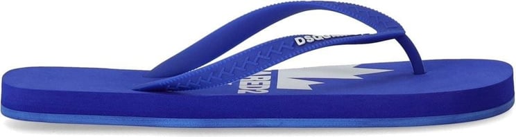 Dsquared2 Electric Blue Flip Flops With Logo Blue Blauw