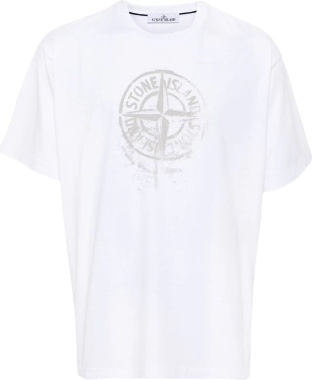 Stone Island witte t-shirt Wit