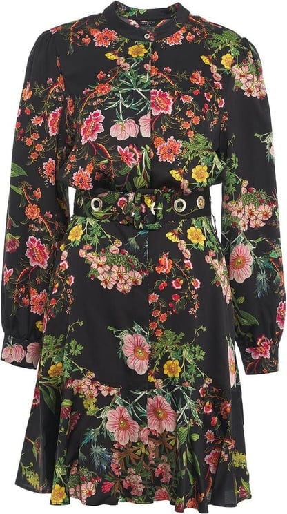 Guess Flounce dress with floral print Zwart