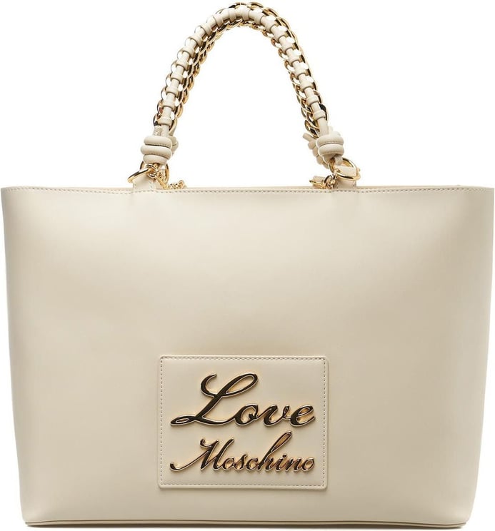 Love Moschino Shopper with logopatch Wit