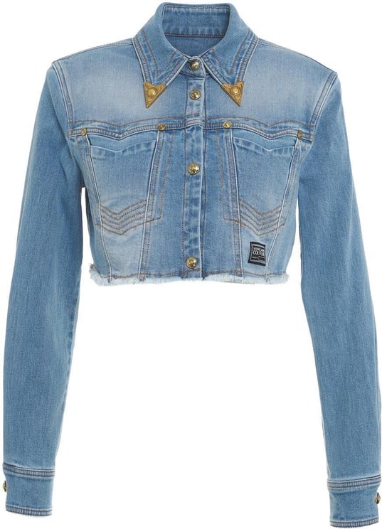 Versace Cropped denim jacket Blauw