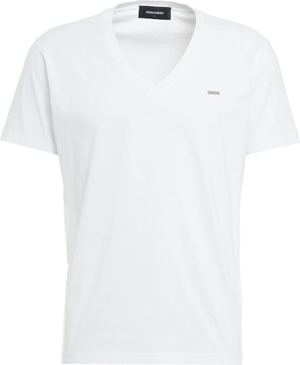Dsquared2 T-shirt with V-neck Wit