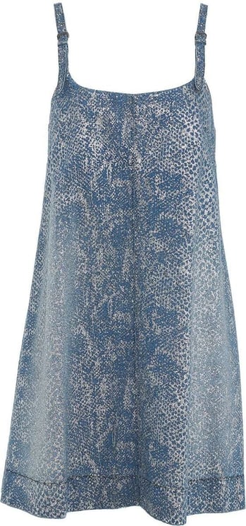 Versace Mini dress with a glitter finish Blauw