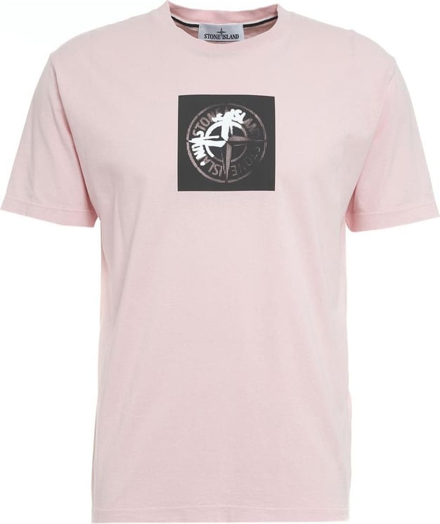 Stone Island T-shirt with logo print Roze