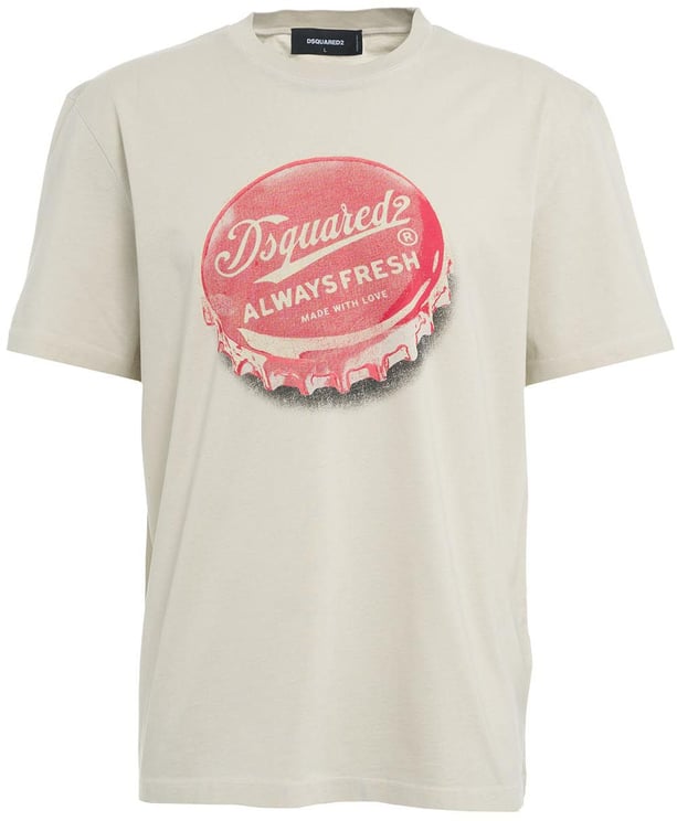 Dsquared2 T-shirt with logo print Beige