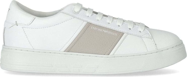 Emporio Armani White And Beige Sneaker White Wit