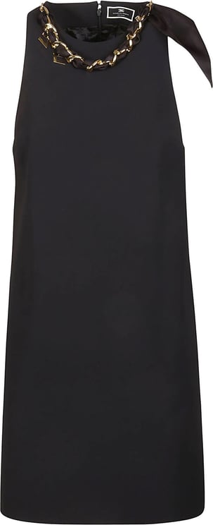 Elisabetta Franchi Sleeveless Mini Dress Black Zwart