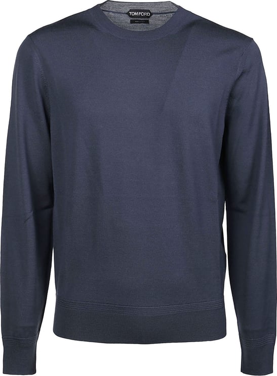 Tom Ford Fine Gauge Merino Sweater Blue Blauw