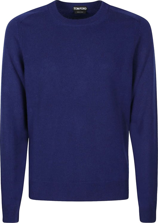 Tom Ford Cashmere Saddle Sweater Blue Blauw