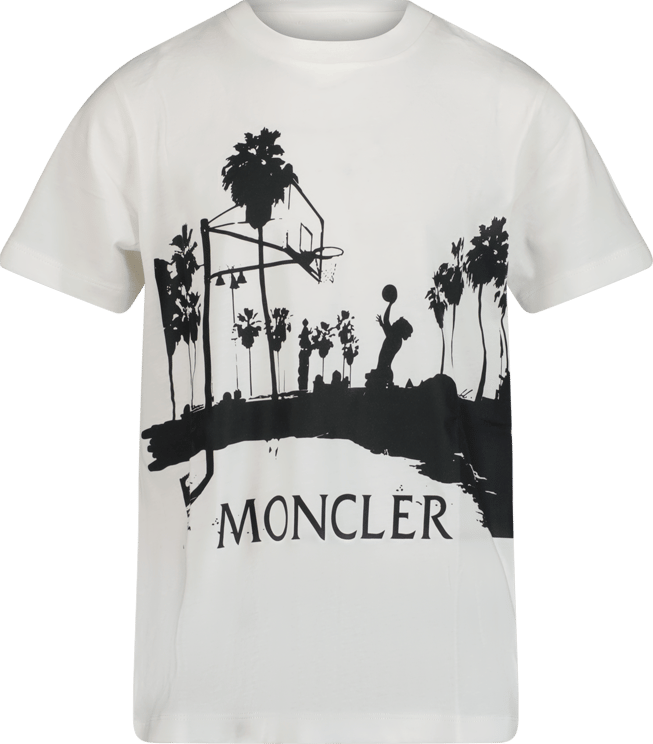 Moncler Moncler Kinder Jongens T-Shirt Wit Wit