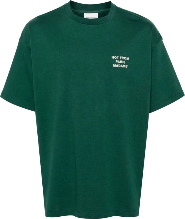 Drôle de Monsieur Le T-shirt Slogan Vert Forêt Groen