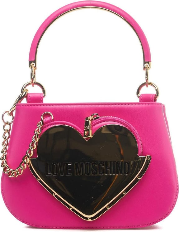 Love Moschino Mini bucket bag with logo applique Roze