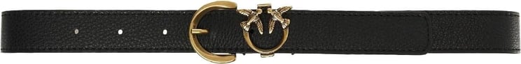 Pinko Belt with logo buckle Zwart