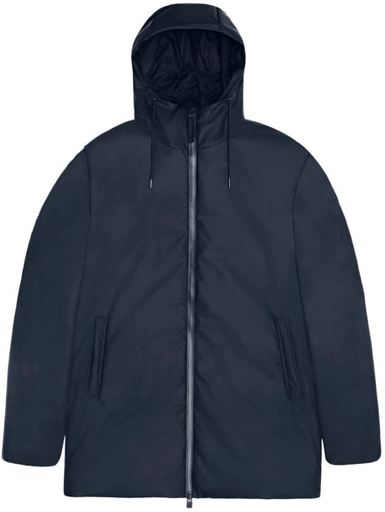 Rains Lohja long insulated regenjas donkerblauw Blauw