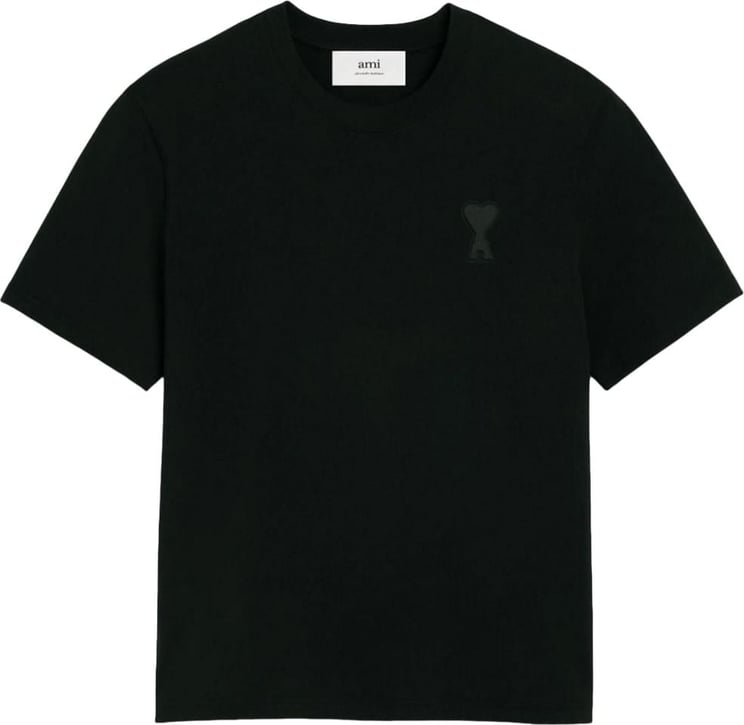 AMI Paris t shirt en coton a logo embosse Zwart