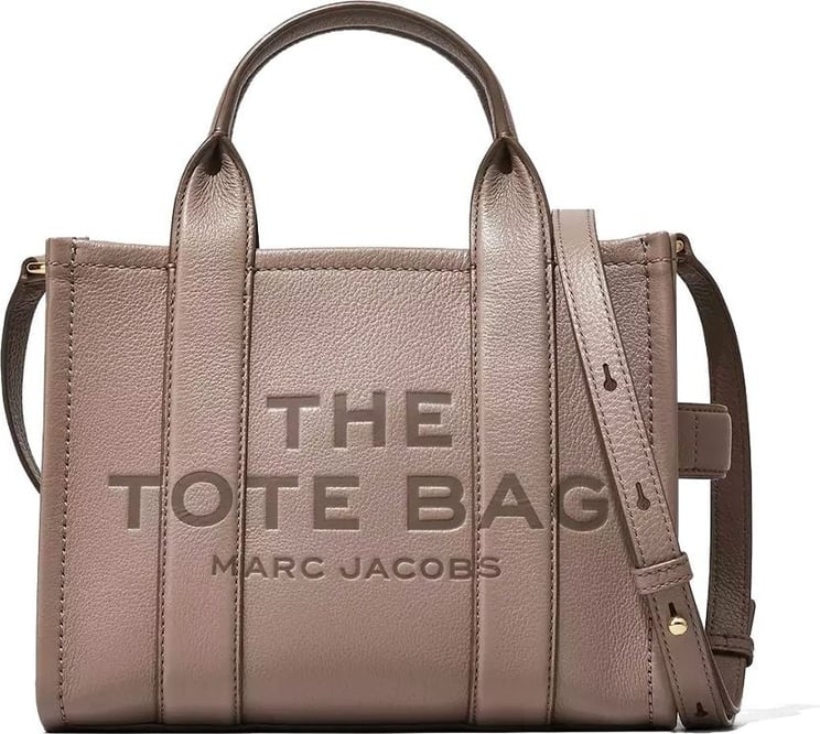 Marc Jacobs The Leather Medium Cement Handbag Gray Grijs