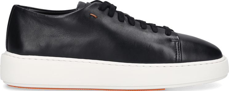 Santoni Low-top Sneakers Nappa Leather Italy Zwart