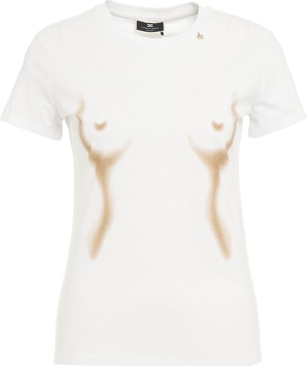 Elisabetta Franchi T-shirt with logo Wit