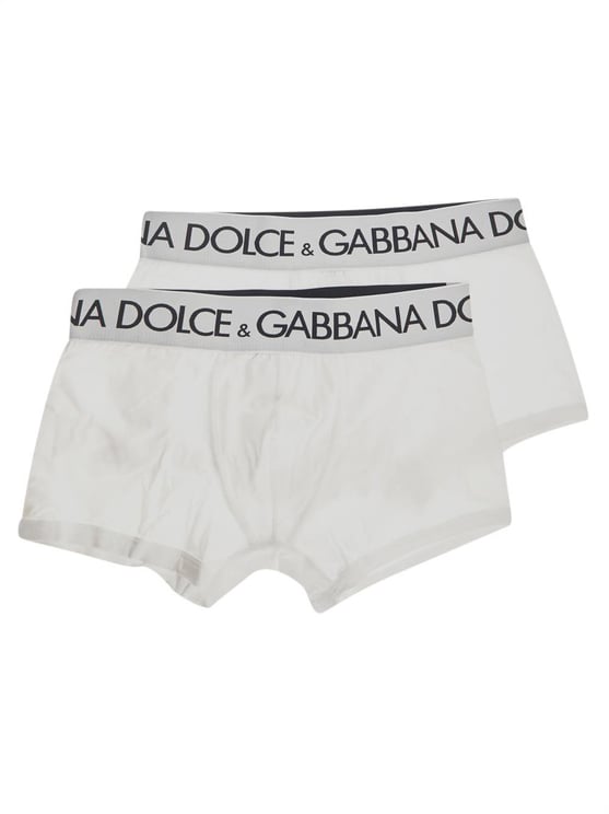 Dolce & Gabbana Two-Pack Cotton Jersey Boxers Wit