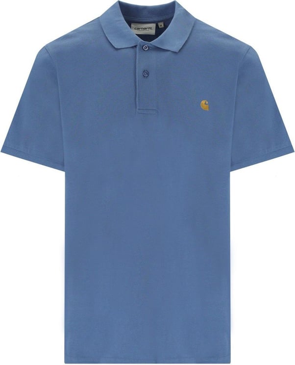 Carhartt Wip S/s Chase Pique Sorrent Polo Shirt Blue Blauw