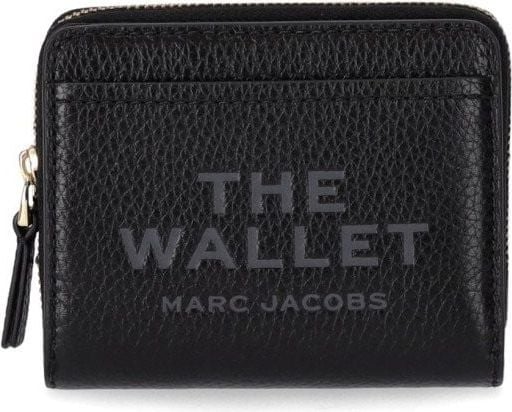 Marc Jacobs The Leather Mini Compact Black Wallet Black Zwart