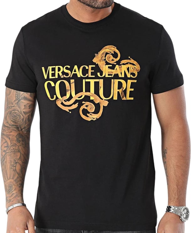Versace Jeans Couture Versace Couture Heren T-shirt Zwart 76GAHG00-CJ00G/G89 Zwart