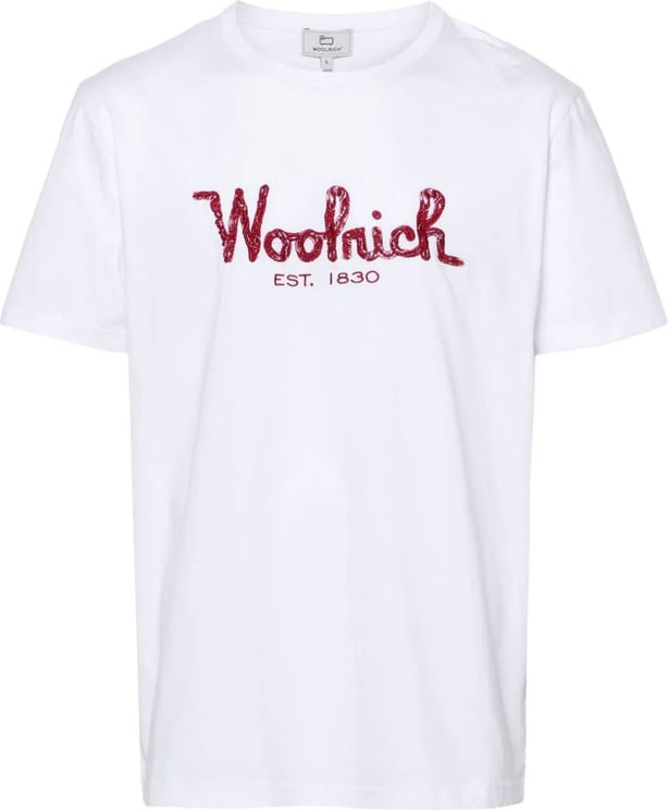 Woolrich embroidered logo t-shirt white Wit
