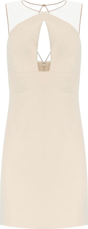 Elisabetta Franchi Butter Dress With Tulle White Wit