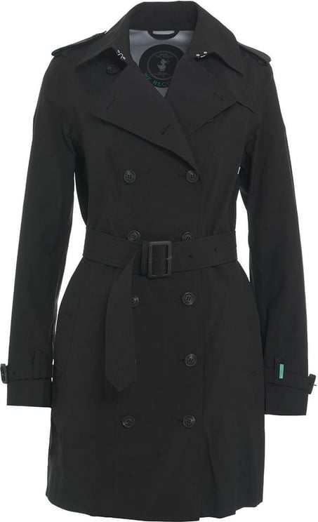 Save the Duck Double-breasted trench coat "Audrey" Zwart