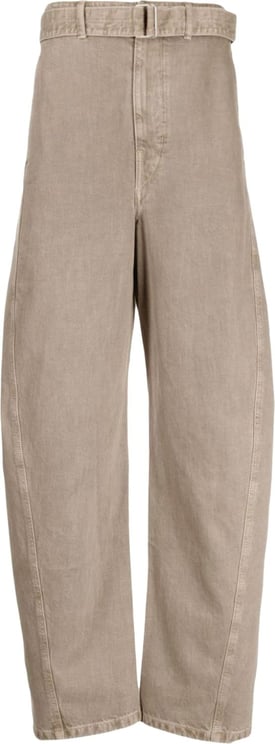 Lemaire Twisted Belted Pants Denim Snow Beige Beige