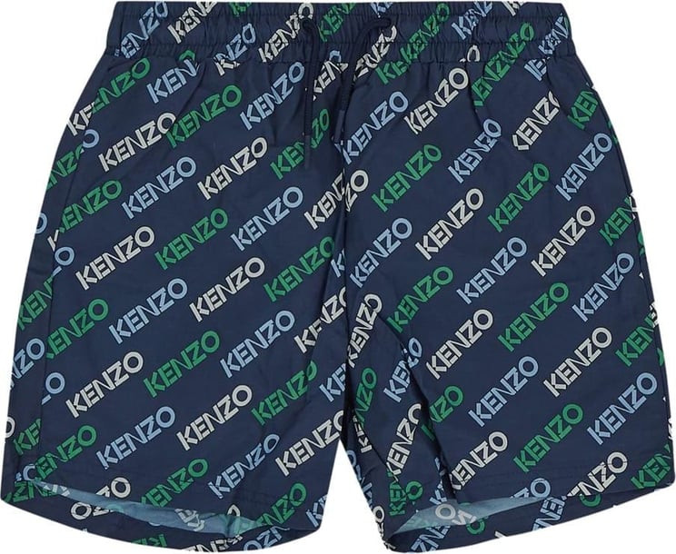 Kenzo Logoed Swimn Shorts Blauw