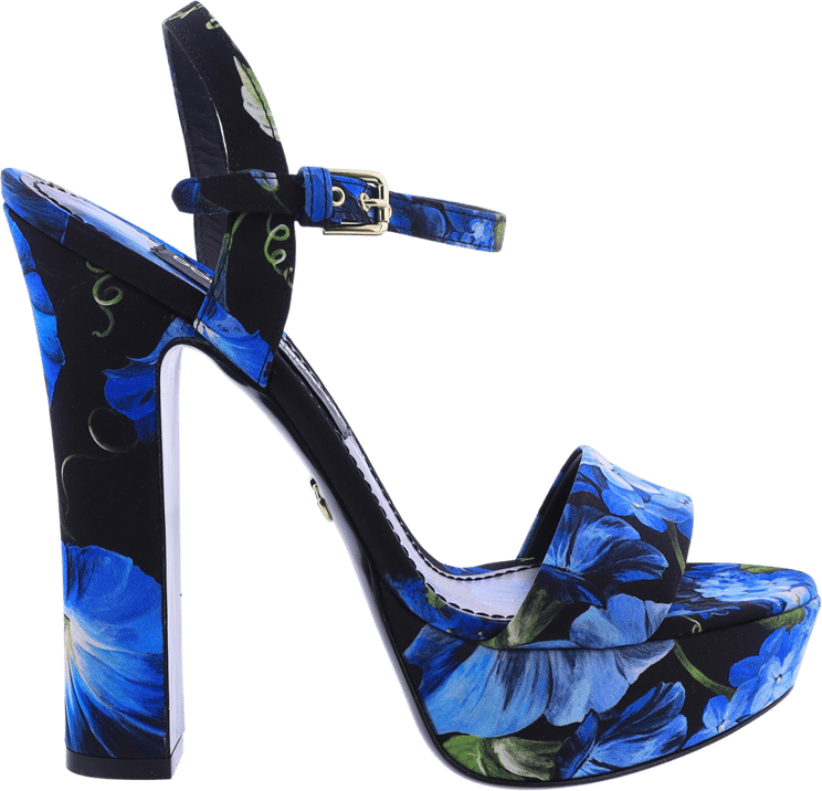 Dolce & Gabbana Dames Charmeuse Platform Sandals Blu Zwart