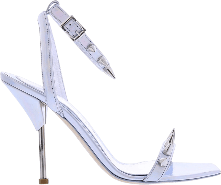 Alexander McQueen Dames Spike Sandal Silver Metallic