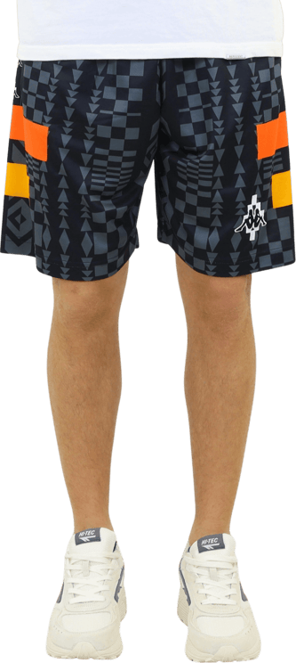 Marcelo Burlon Heren Aop Folk Kappa Soccer Shorts Zwart