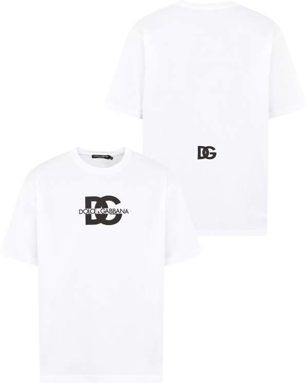 Dolce & Gabbana Heren DG logo print T-Shirt Wit Wit