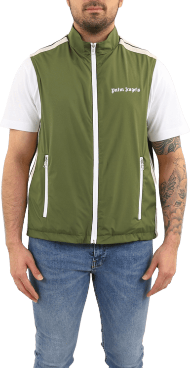 Palm Angels Heren Classic Logo Vest Military Of Groen