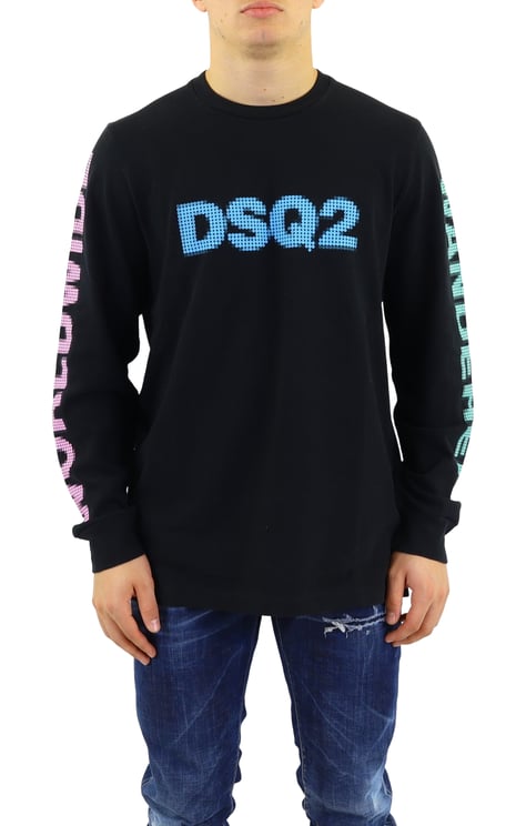 Dsquared2 Heren DSQ2 WorldWide Longsleeve Zwar Zwart