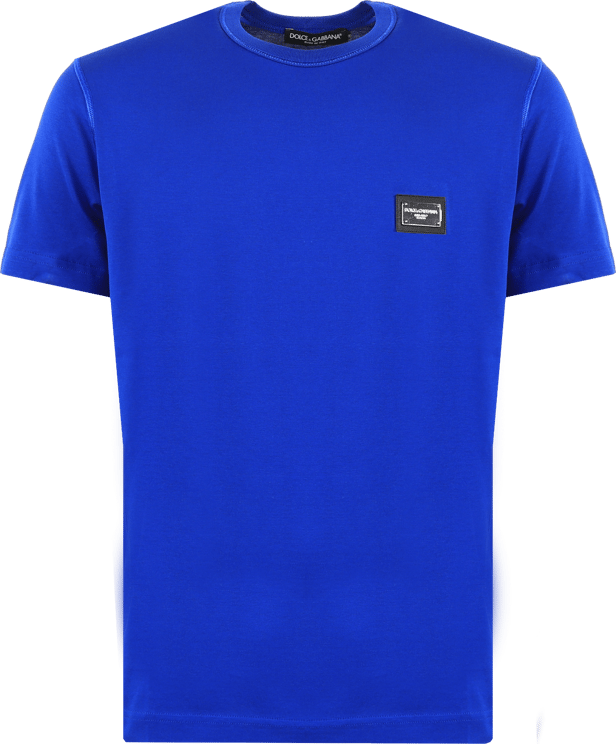 Dolce & Gabbana Heren Branded Tag T-Shirt Blauw Blauw