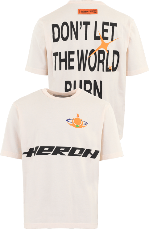 Heron Preston Heren Globe Burn Cotton Wit Wit