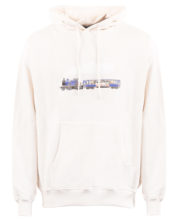 Drôle de Monsieur Heren Le Hoodie Locomotive Wit Wit