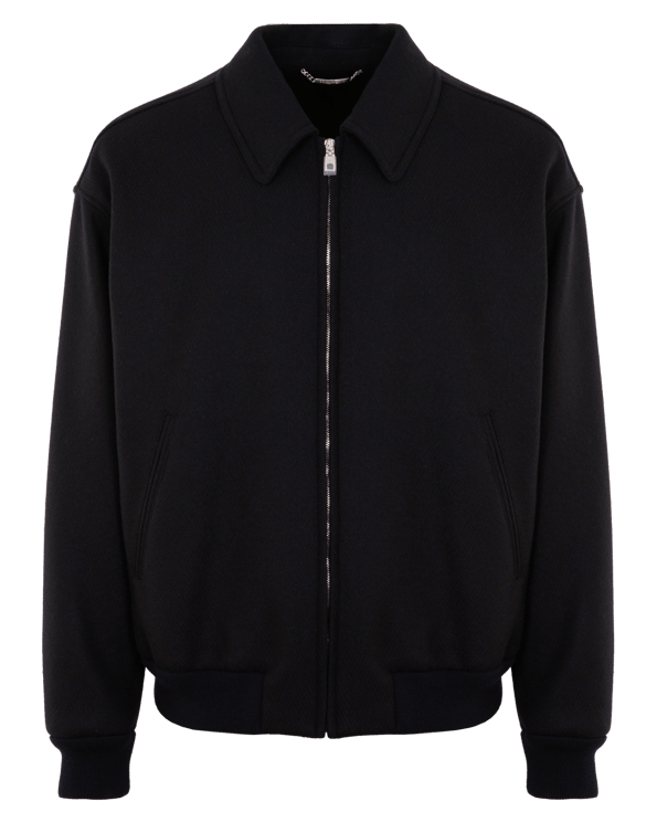 Dolce & Gabbana Heren Woolblend Bomber BackTag Zwart Blauw