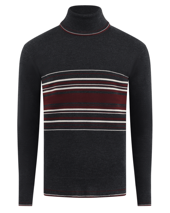 Dolce & Gabbana Heren Wool turtle neck Zwart/Rood Zwart