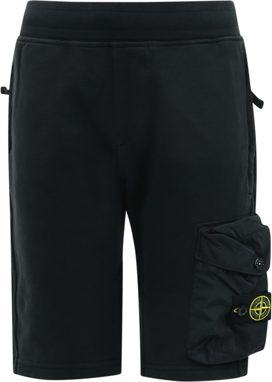 Stone Island Junior Kids Fleece Shorts Zwart