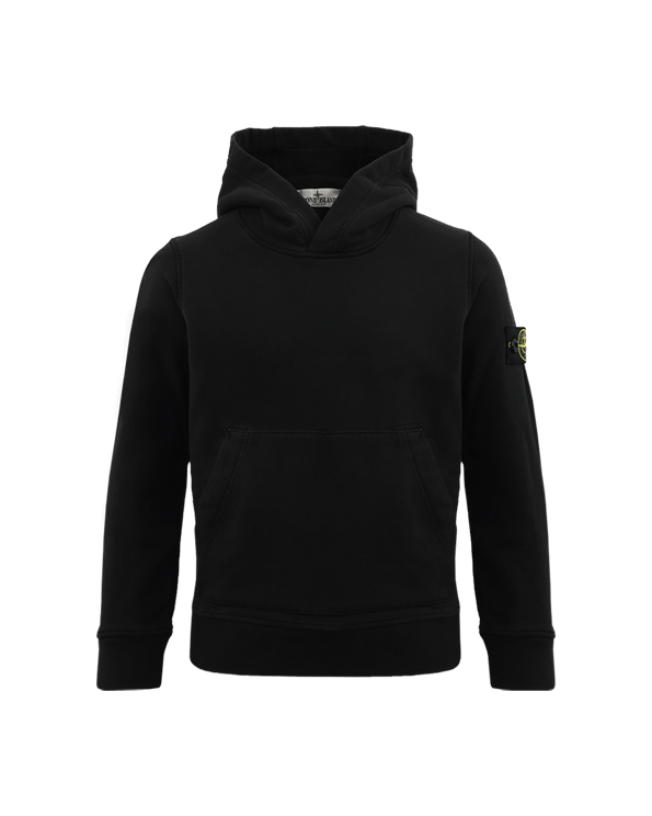 Stone Island Junior Kids Logo-Patch Hoodie Zwart Zwart