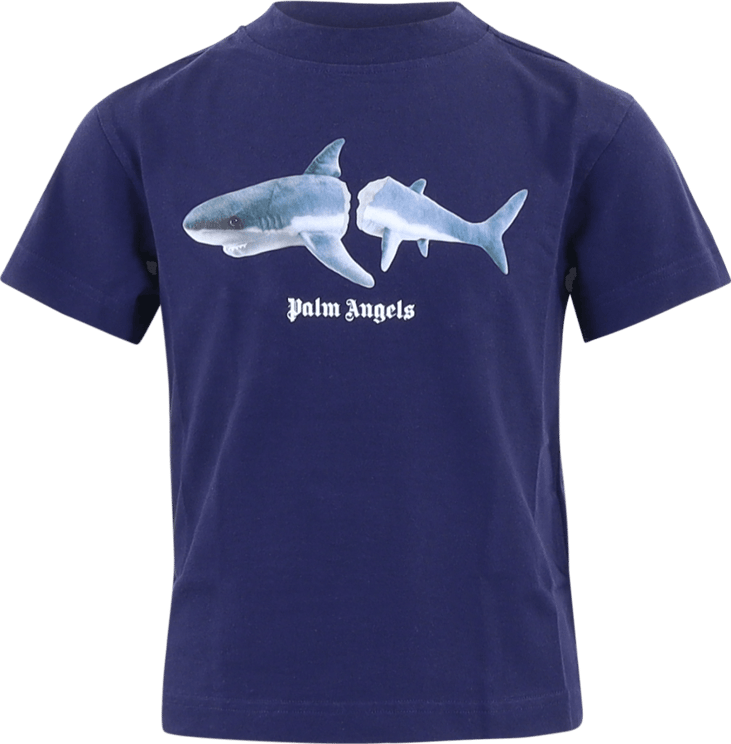 Palm Angels Kids Palm Angels Shark T-Shirt S/S Blauw