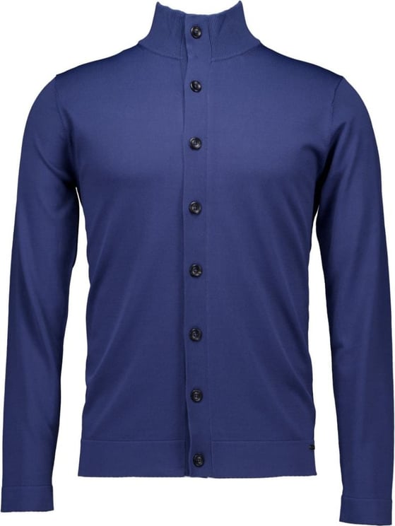 Genti Genti Vest Blauw maat XL Cardigan buttons ls vesten blauw Blauw