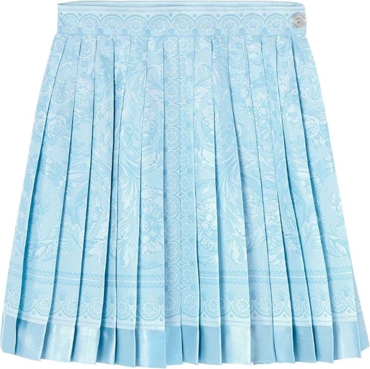 Versace Barocco Pleated Mini Skirt Blauw