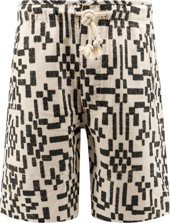 Isabel Marant Cotton bermuda shorts with geometric print Zwart