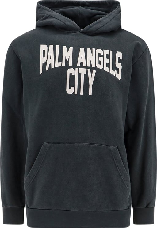 Palm Angels Cotton sweatshirt with printed logo on the front Grijs